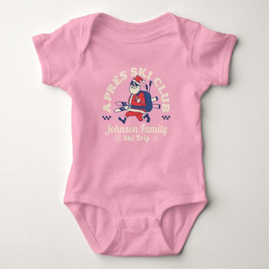 Aangepaste Familie Vrienden Groep Ski Trip Ski's Romper (Voorkant)