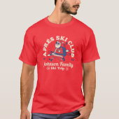 Aangepaste Familie Vrienden Groep Ski Trip Ski's T-shirt (Voorkant)