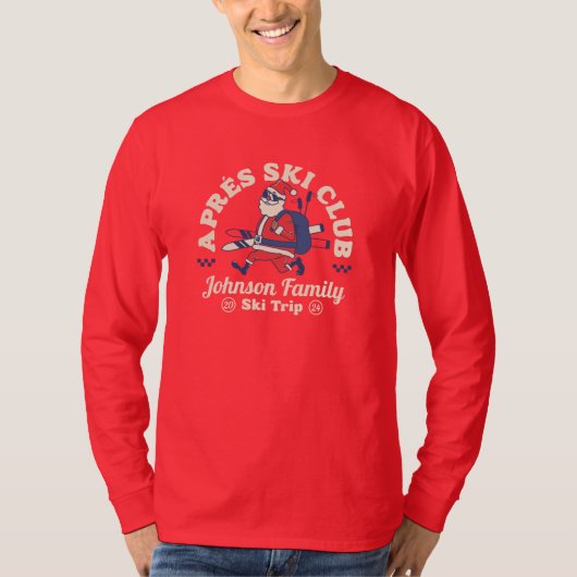Aangepaste Familie Vrienden Groep Ski Trip Ski's T-shirt (Voorkant)