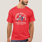 Aangepaste Familie Vrienden Groep Ski Trip Snowboa T-shirt (Voorkant)