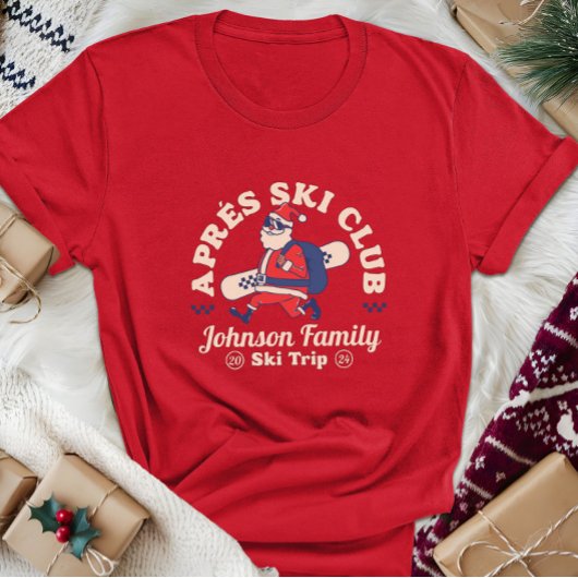 Aangepaste Familie Vrienden Groep Ski Trip Snowboa T-shirt
