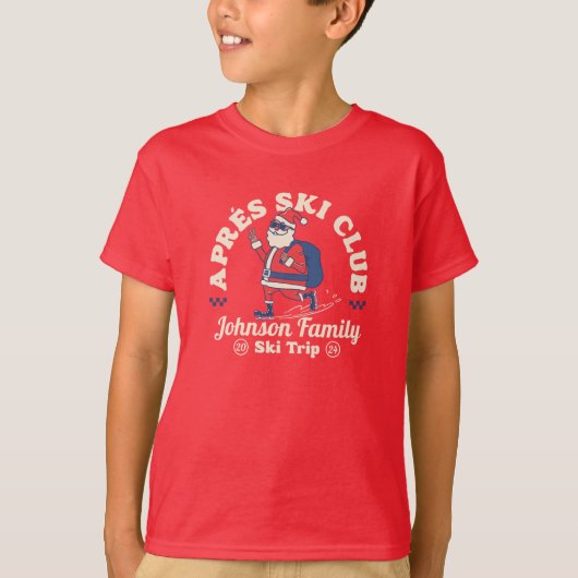 Aangepaste Familie Vrienden Groep Ski Trip Snowboa T-shirt (Voorkant)