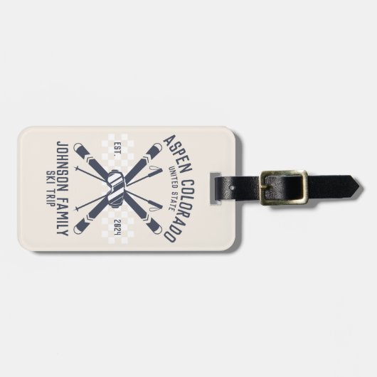 Aangepaste Familie Vrienden Ski Trip Groep Matchin Bagagelabel (Voorkant horizontaal)