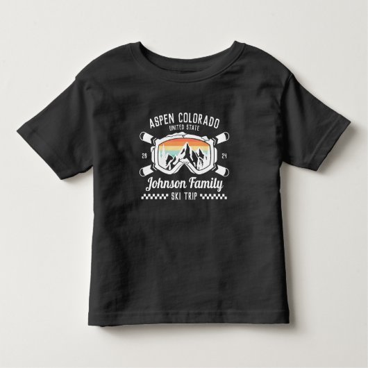 Aangepaste Familie Vrienden Ski Trip Groep Matchin Kinder Shirts (Voorkant)