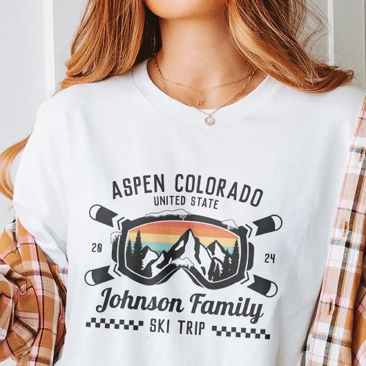 Aangepaste Familie Vrienden Ski Trip Groep Matchin T-shirt