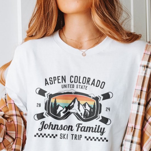 Aangepaste Familie Vrienden Ski Trip Groep Matchin T-shirt