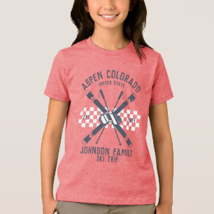 Aangepaste Familie Vrienden Ski Trip Groep Matchin Tri-Blend Shirt