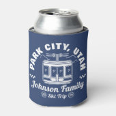 Aangepaste Familie Vrienden Skitocht Matching Groe Blikjeskoeler (Blikje Voorkant)