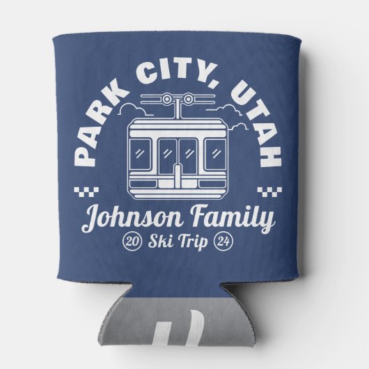 Aangepaste Familie Vrienden Skitocht Matching Groe Blikjeskoeler (Achterkant)