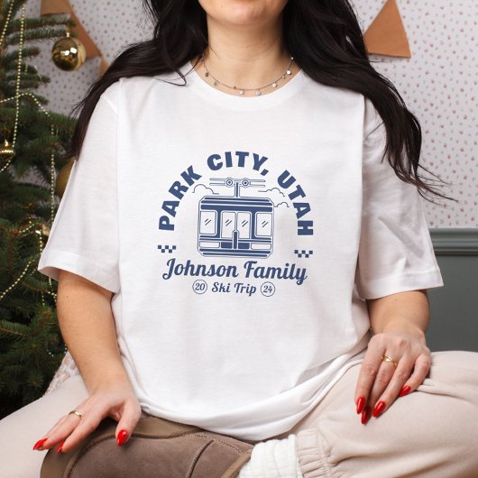 Aangepaste Familie Vrienden Skitocht Matching Groe T-shirt