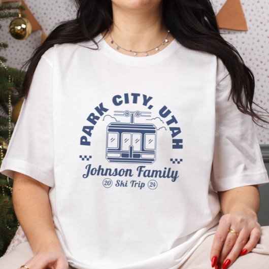 Aangepaste Familie Vrienden Skitocht Matching Groe T-shirt