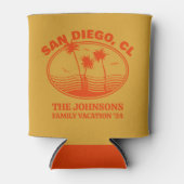 Aangepaste familie vrienden strand vakantie matchi blikjeskoeler (Voorkant)