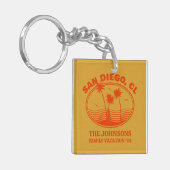 Aangepaste familie vrienden strand vakantie matchi sleutelhanger (Voorkant Links)