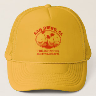 Aangepaste familie vrienden strand vakantie matchi trucker pet