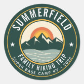 Aangepaste familie wandeltocht matching ronde sticker (Voorkant)