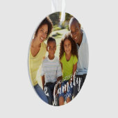 Aangepaste FAMILIE (witte tekst) 2-foto-toetsenbor Ornament (voorkant)