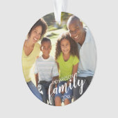 Aangepaste FAMILIE (witte tekst) 2-foto-toetsenbor Ornament (voorkant)