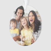 Aangepaste FAMILIE (witte tekst) 2-foto-toetsenbor Ornament (voorkant)