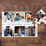 Aangepaste familie zes foto's collage moderne scri legpuzzel<br><div class="desc">Vertel je familieverhaal in zes aangepaste afbeeldingen en markeer je verjaardag met deze mooie foto-collage jumbo puzzle in het kippenhok of neem gewoon de tijd en het geduld om het samen met je kinderen op te lossen in sociale afstanden en thuis te blijven! Gemakkelijk om met uw foto's en tekst...</div>