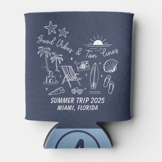 Aangepaste Familie Zomer Strandreis Groep Matching Blikjeskoeler (Voorkant)