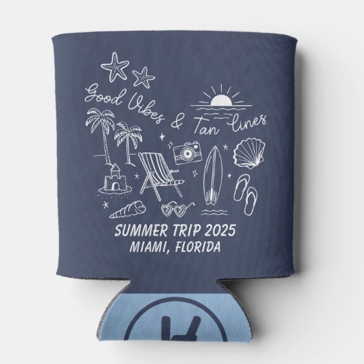 Aangepaste Familie Zomer Strandreis Groep Matching Blikjeskoeler (Achterkant)