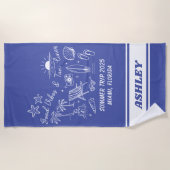 Aangepaste Familie Zomer Strandreis Groep Matching Strandlaken (Voorkant)