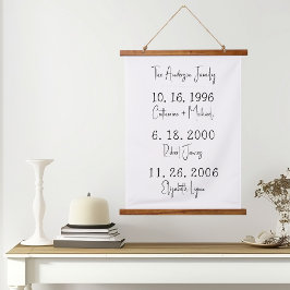 Aangepaste familiedata Keepsake Moederdag Hangend Wandkleed