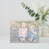 Aangepaste familiefoto 2024 Maandelijkse kalender Briefkaart (Staand voorkant)
