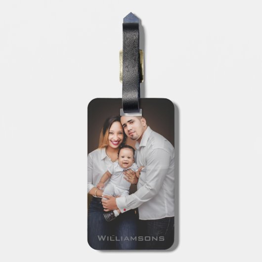 Aangepaste familiefoto bagagelabel (Achterkant verticaal)