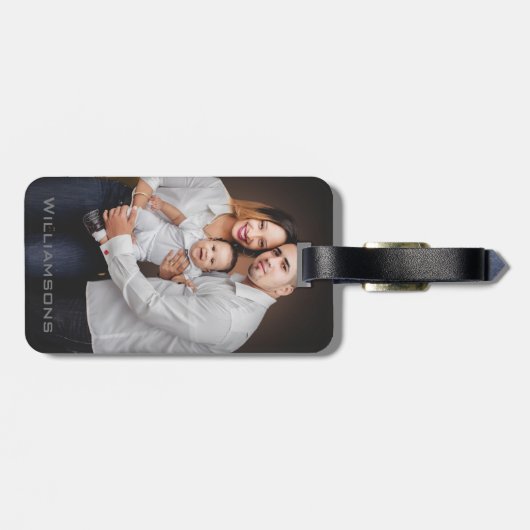 Aangepaste familiefoto bagagelabel (Achterkant horizontaal)