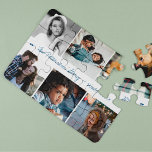 Aangepaste familiefoto collage handgeschreven naam legpuzzel<br><div class="desc">Vertel je familieverhaal in zes aangepaste afbeeldingen en herhaal je verjaardag met een mooie foto-collage puzzel in het kippenhok of los het samen met je kinderen op in sociale afstanden en blijf thuis!          Gemakkelijk om met uw foto's en tekst te personaliseren!</div>