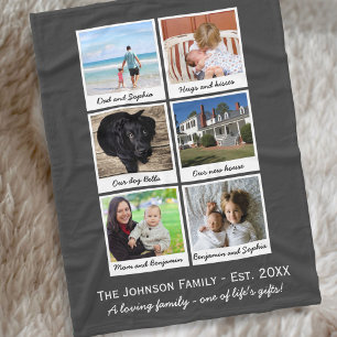 Aangepaste familiefoto collage Home Ingesteld Fleece Deken
