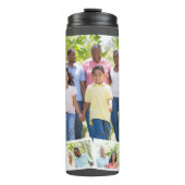 Aangepaste familiefoto collage met zigzag fotostri thermosbeker (Voorkant)
