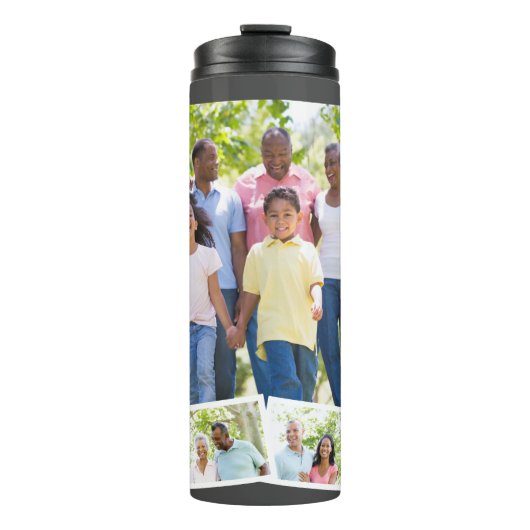 Aangepaste familiefoto collage met zigzag fotostri thermosbeker (Voorkant)