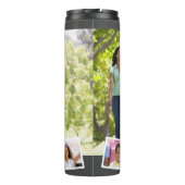 Aangepaste familiefoto collage met zigzag fotostri thermosbeker (Achterkant)
