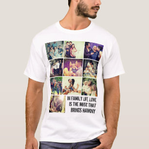 Aangepaste familiefoto-collage t-shirt