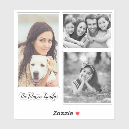 Aangepaste familiefoto contour Stickers (Vel)