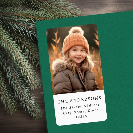 Aangepaste familiefoto elegant retouradres etiket