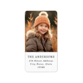 Aangepaste familiefoto elegant retouradres etiket (Voorkant)