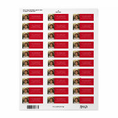 Aangepaste familiefoto elegant rood retouradres etiket (Full Sheet)