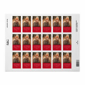 Aangepaste familiefoto elegant rood retouradres etiket (Full Sheet)