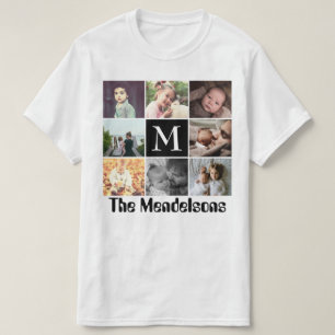 Aangepaste familiefoto en naammonogram t-shirt