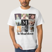 Aangepaste familiefoto en naammonogram t-shirt (Voorkant)