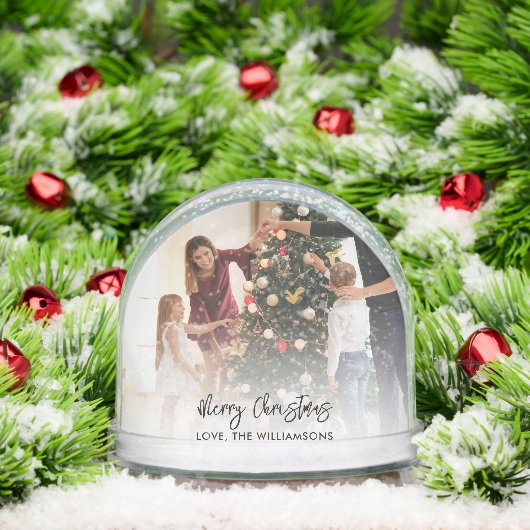 Aangepaste Familiefoto en Pet Dog Kerstmis Sneeuwbol (Kerstmis)