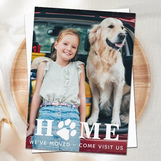 Aangepaste familiefoto foto die we verplaatst hebb aankondiging