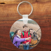 Aangepaste Familiefoto Gepersonaliseerde Dubbelzij Sleutelhanger (Voorkant)