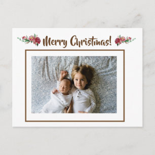 Aangepaste familiefoto gepersonaliseerde kerstbegr briefkaart