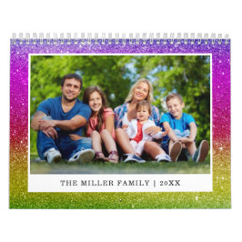 Aangepaste familiefoto Glitter Ombre Sparkling 202 Kalender