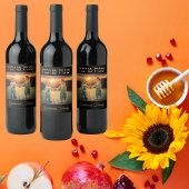 Aangepaste familiefoto goud Hebreeuws Rosh Hashana Wijn Etiket