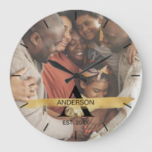 Aangepaste familiefoto gouden monogram naam person